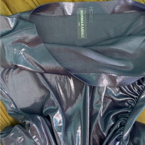 LAST ONE! Norma kamali drop shoulder side drape gown lilac size Small NWT - Picture 3 of 14